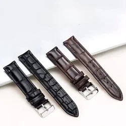 Genuine Leather Men Women Crocodile Pattern Watch Strap for DW Black White Quick Release Classic Cowhide Wrist14 16 18 20 22mm