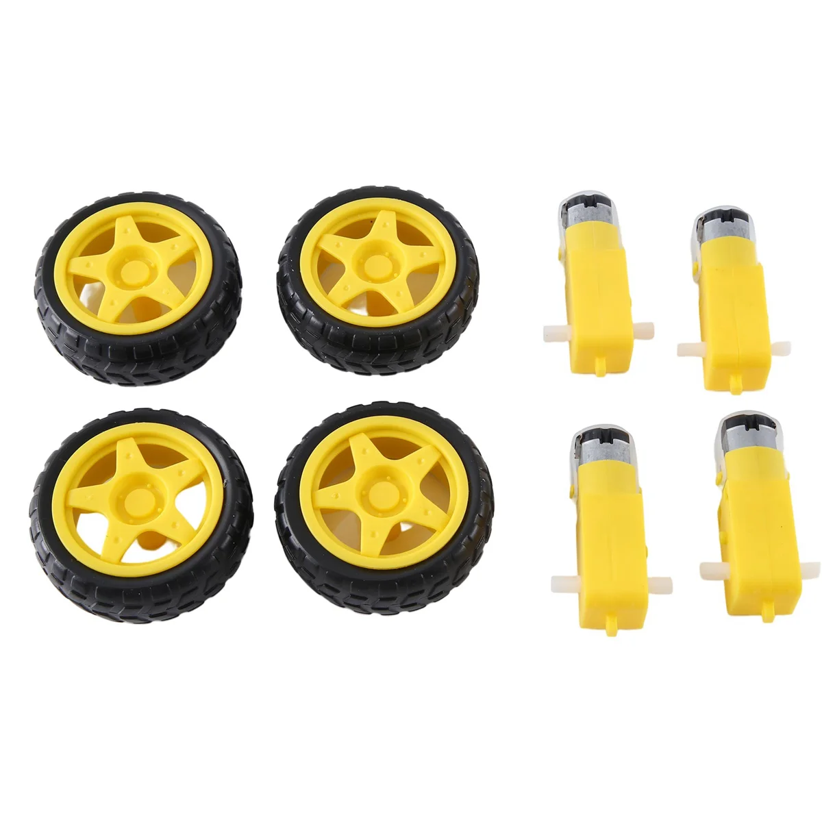 4 Pcs For Arduino Smart Car Robot Plastic Tire Wheel with DC 3-6V Gear Motor