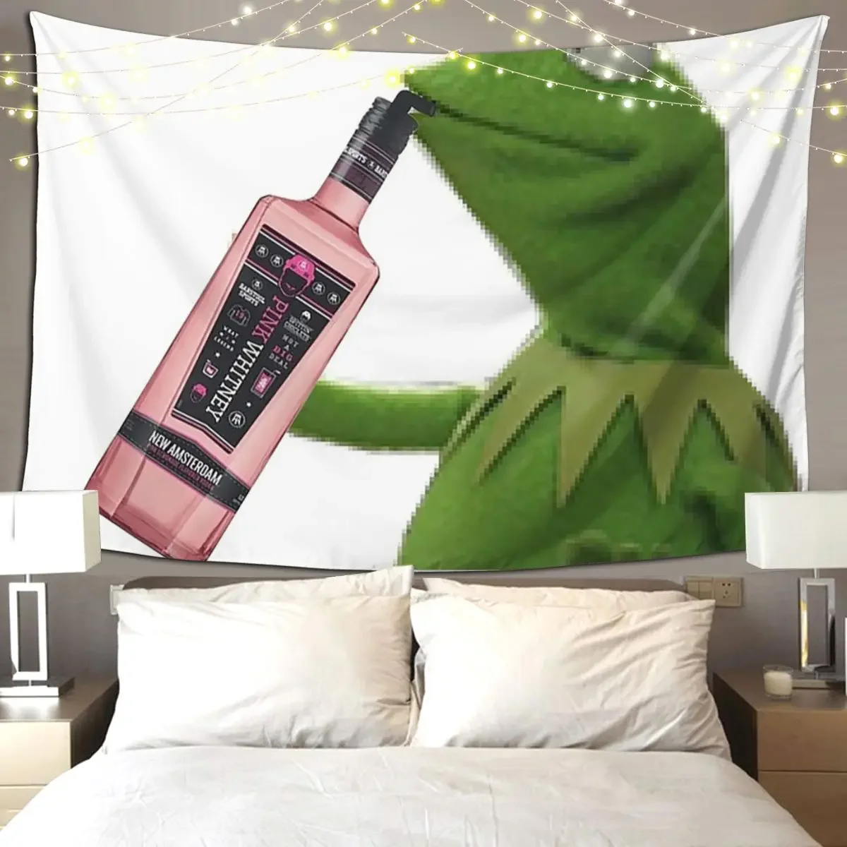 

Гобелен Kermit в стиле хиппи, настенное украшение розового цвета, домашний декор, гобелены для гостиной, спальни, спальни
