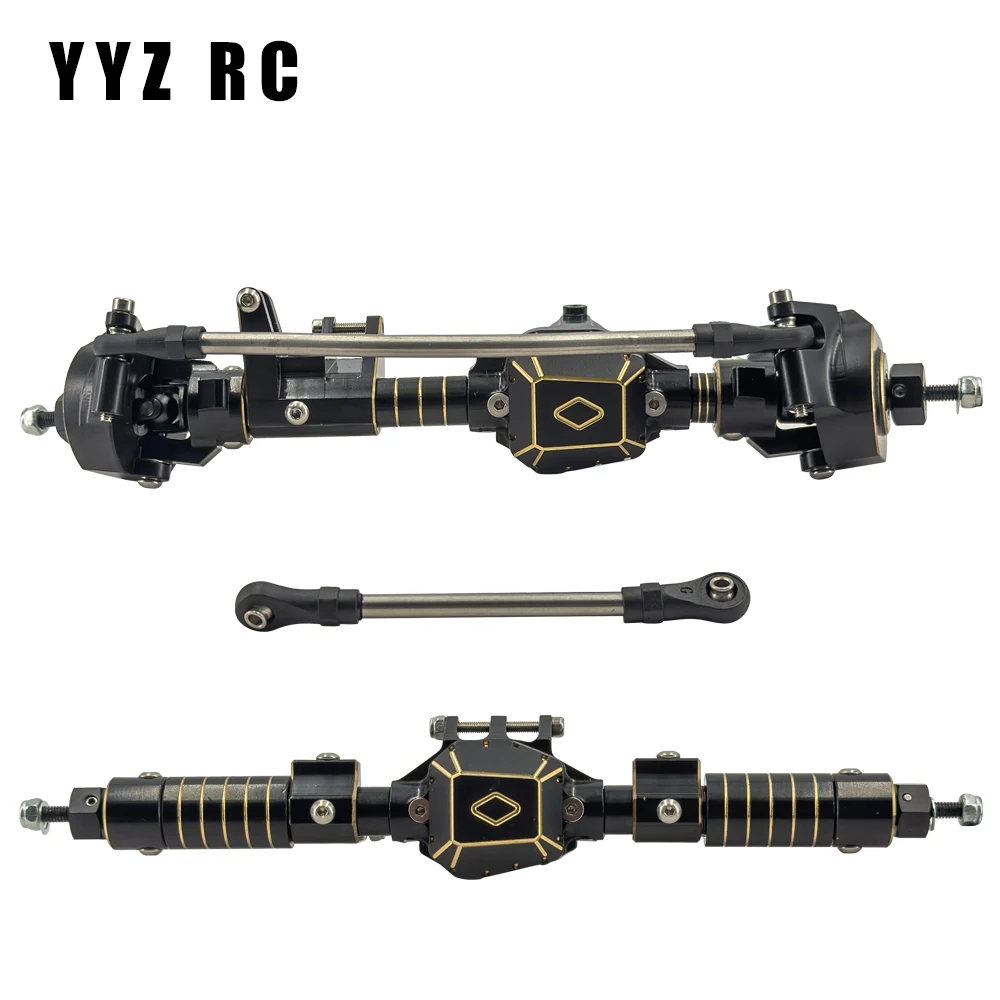 Axial Scx10 Pro Axle Upgrades Parts Metal Heavy Duty Brass Black Coating Complete Front Rear Straight Axle for 1/10 RC Crawler