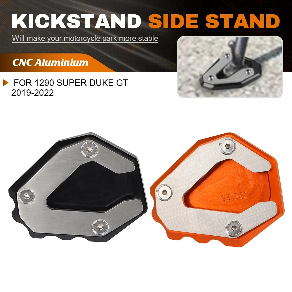 

Side Stand Motorcycle CNC Accessories Kickstand Motorbike Extension Pad Support Plate For 1290 Super Duke GT 2019-2021 2022-2024