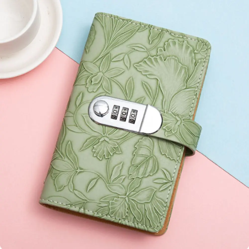 50Sheets Saving Money Binder Emboss Flower PU Leather Planner Organizer Refillable Wallet Storage Budget Binder with Lock