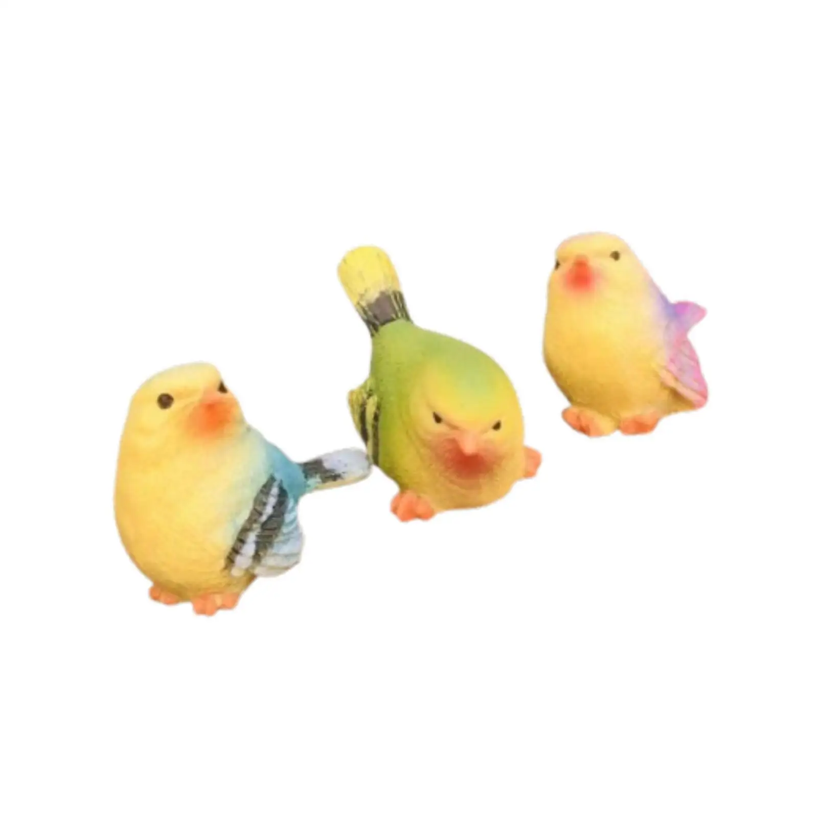 3x Miniature Bird Decorative Figurines Animal Model Toys Realistic Cake Toppers Bird Figures for Lawn Outdoor Tabletop Patio