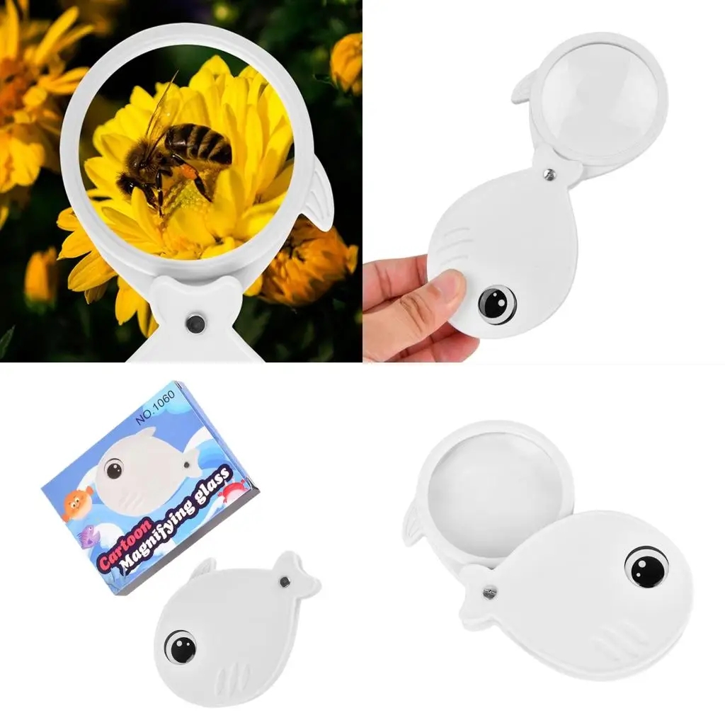 

Strong Plastic 8x Magnification Shark Themed Folding Magnifier Small Lens for Pocket Carry Outdoor Learning Tool high quality