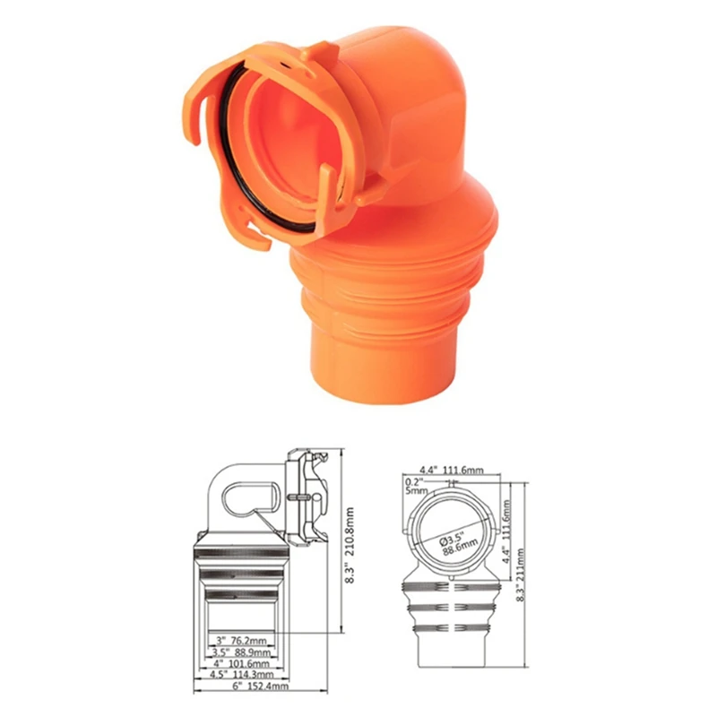 Hot 4.5M Telescopic Sewage Pipe Joint 90 ° Sewage Hose Rotary Elbow Joint Connected To Sewage Pipe RV Sewage Valve