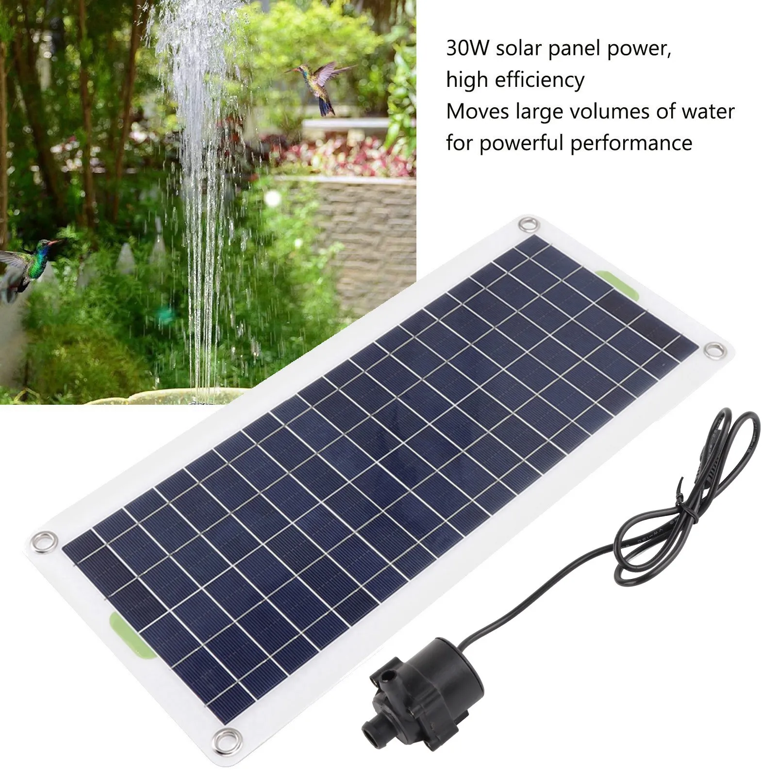 

Комплект солнечного водяного насоса 30 Вт, поликремниевая солнечная панель, комплект фонтанного насоса для солнечного фонтана, пруда, гидропоники, садов