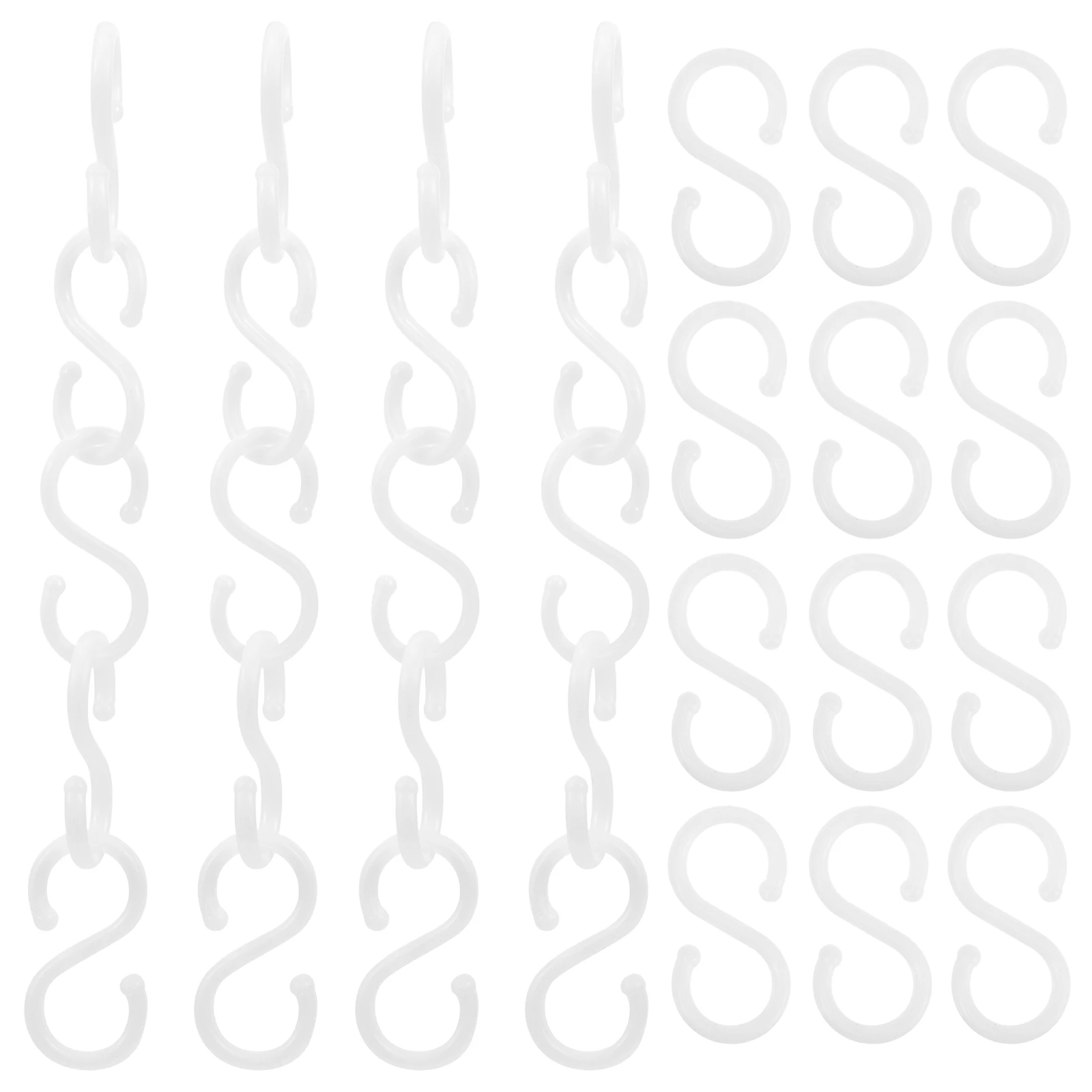 

100Pcs Kitchen Plastic S Hook Hangers Multi-Use Over Door Clothes Towel Umbrella Hanging Organizer Heavy Duty Storage