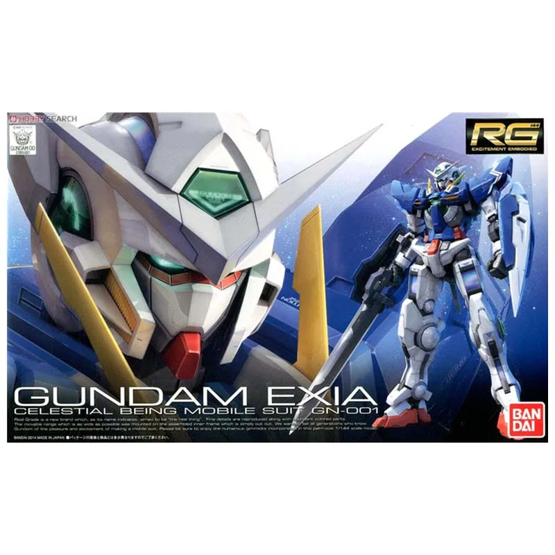 Bandai Figure Gundam Model Kit Anime Figures RG GN-001 Exia Mobile Suit Gunpla Action Figure Toys For Boys Children's Gifts