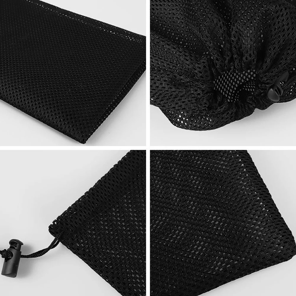 

3pcs Mesh Filter Bag Water Pump Aquarium Fish Tank Black Drawstring Closure Reusable Strainer Storage Bag Volcanic Rock
