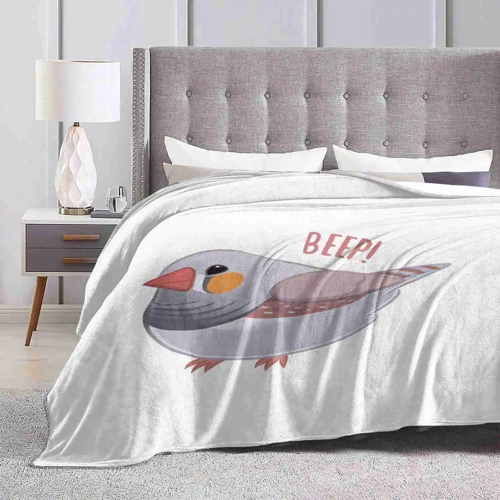 Zebra Finch New Print Novelty Fashion Soft Warm Blanket Zebra Finch Birb Cute Birdie Beeping Beep Beep