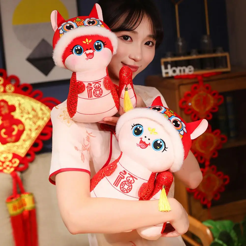 Year of Snake Mascot 2025 Year of Snake Plush Doll Stuffed Set Chinese New Year Mascot Toy Decoration for Spring for Celebrating