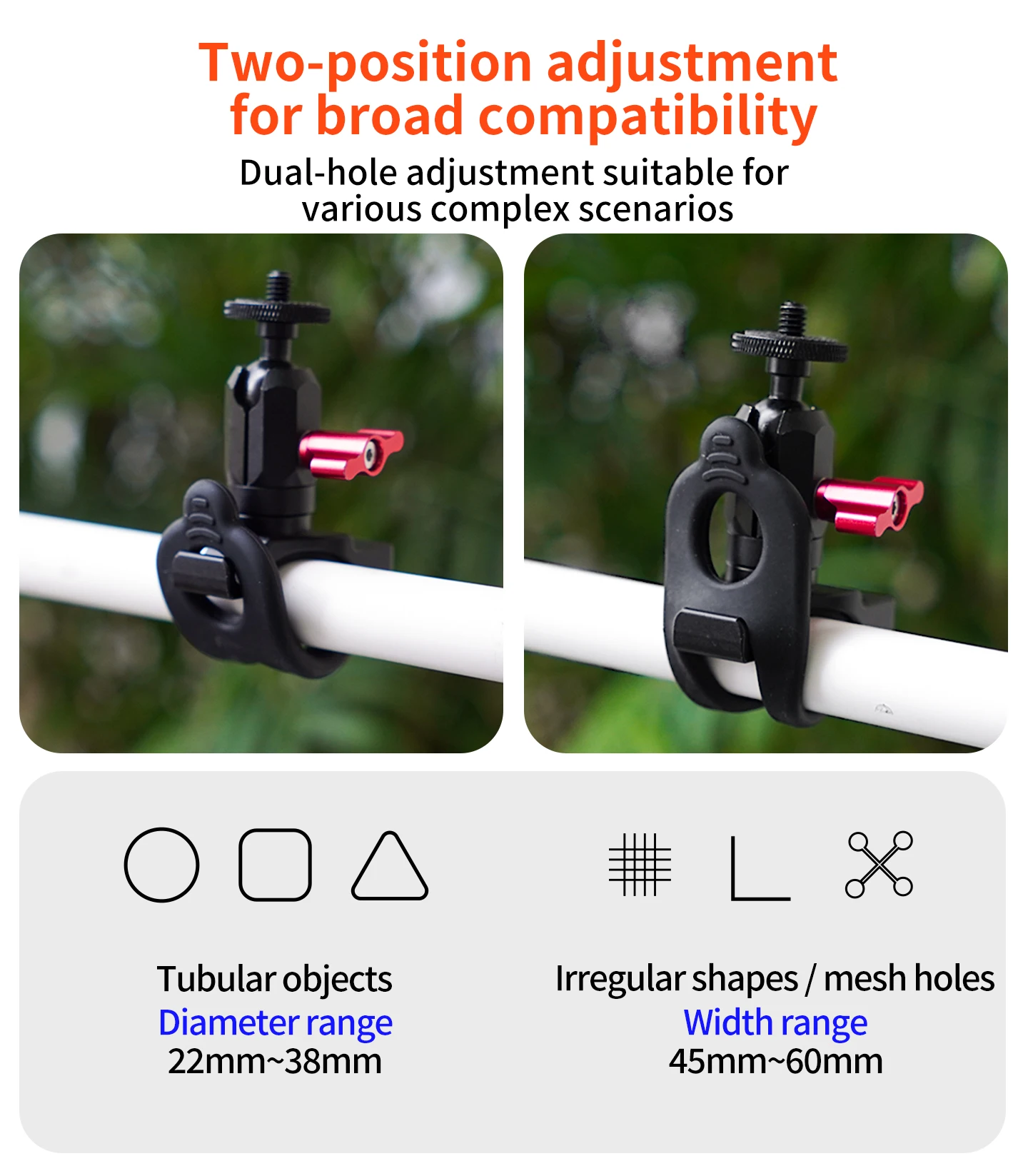 Fahrrad- und Angelkamera-Gurtbefestigung Flexibler Silikon-Klemmhalter 22-38mm Klemmbereich für DJI Osmo Pocket 4P 4 3 Insta360 Luna Ultra Gimbal – Detail 12