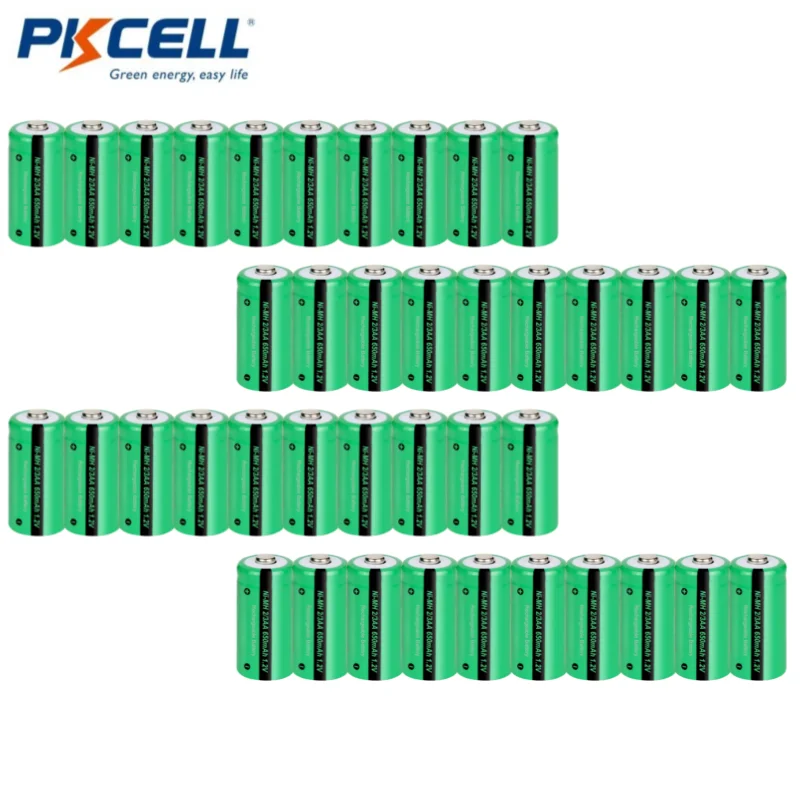 

PKCELL 40PC Pack 1.2V Long Lasting 2/3AA 650mAh NiMH Rechargeable Battery 2/3AA NiMH Rechargeable Batteries for Solar Lights