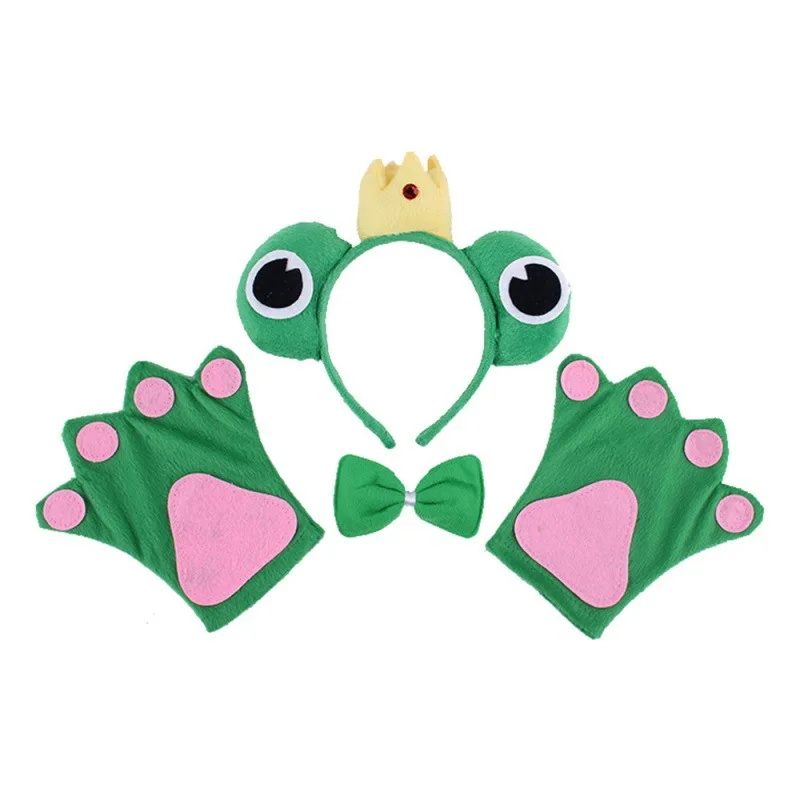 Halloween Frog Performance Cosplay Costumes Anime Frog Princess Headband Bow Tie Gloves Kawii Animal Prince Set Birthday Gifts