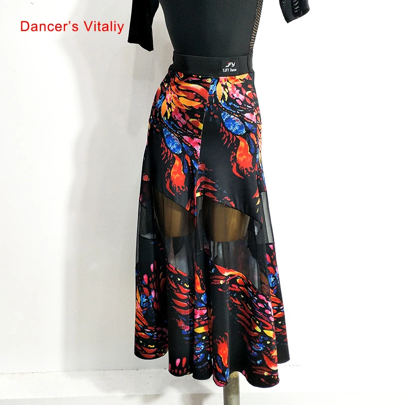 Modern Dance Female Adult New Elegant Skirt National Standard Dancewear Sexy Woman Big Swing Skirt Performance Clothing