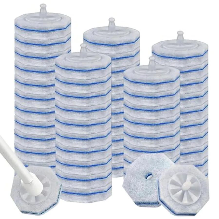 

Toilet Bowl Cleaner Replacement Heads, 50 Pack, Compatible with Clorox ToiletWand, Preloaded Cleaning Pads, Snap-On Hygienic Re