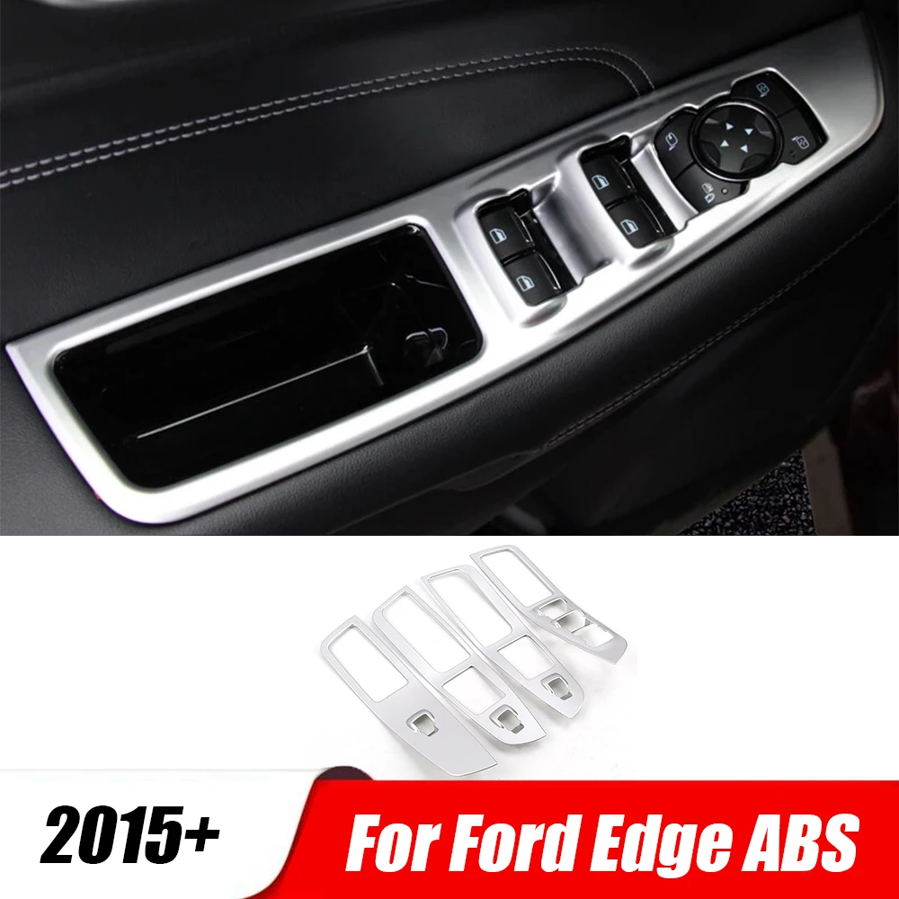 

LHD Door Window glass Lift Control Switch Panel Cover Trim Car styling For Ford Edge 2015 2016 2017 ABS matte Accessories 4pcs