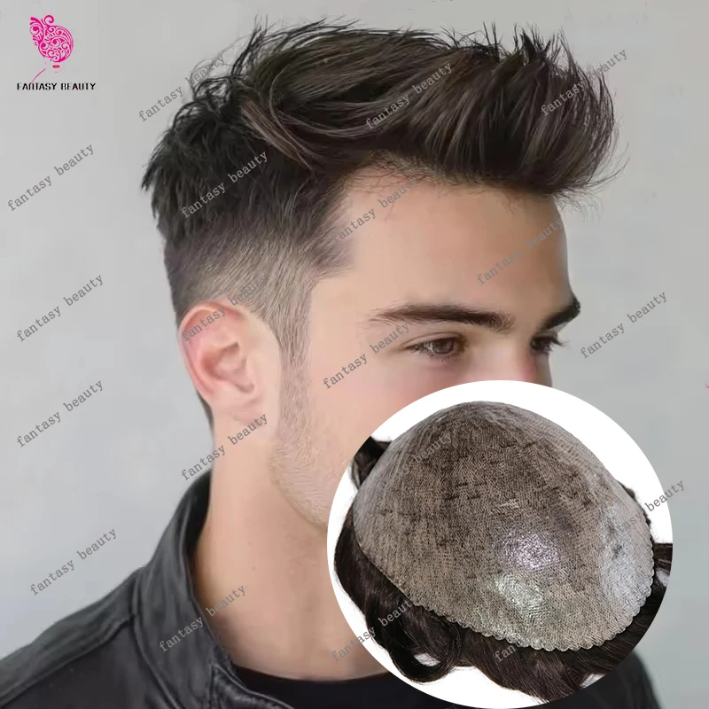 

Темно-коричневый блондин с натуральной линией роста волос, супер прочный, тонкая микрокожа, мужской парик, серый, черный 1B40 1B50 1B80, парик из человеческих волос Prosi