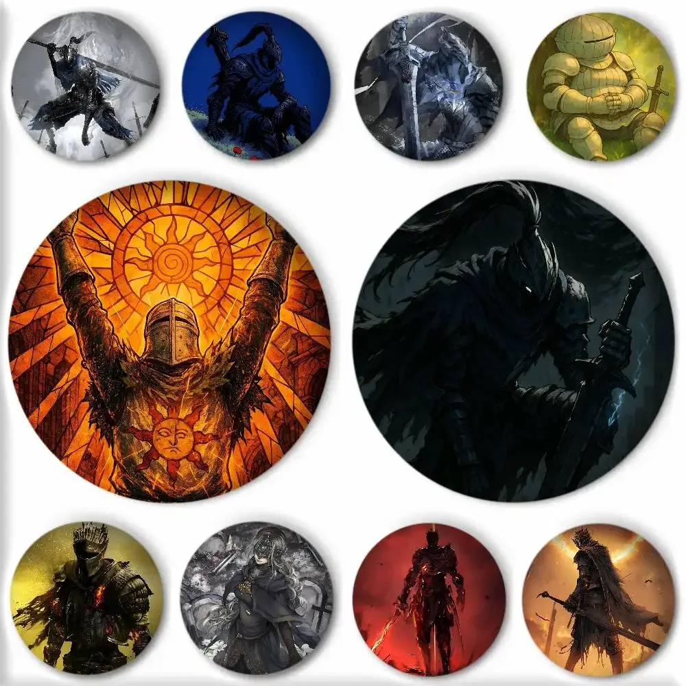 Cool Game D-Dark S-Souls 3 Anime Badges Round Cosplay Pin Bag Decor Fans Collect Friends Gifts Brooch Souvenir