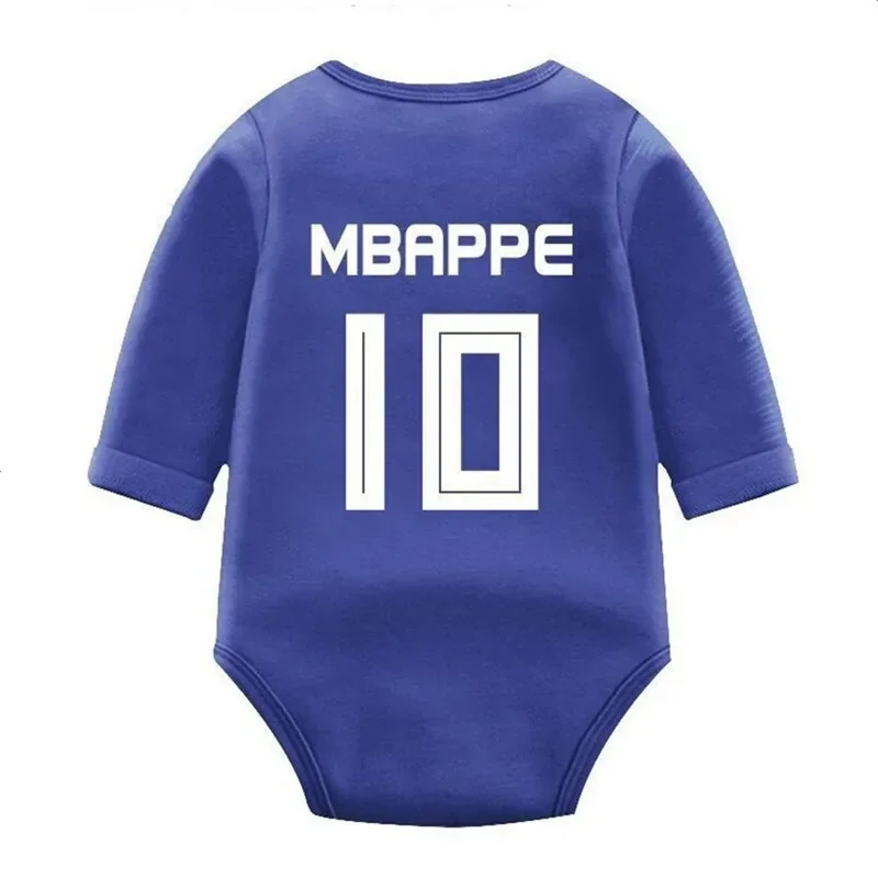 Girl Boys Soccer Outfit Clothes France 2 Stars Custom Print Training Game Jerseys Newborn Kids Football Body Suits Onesie Romper - view 2