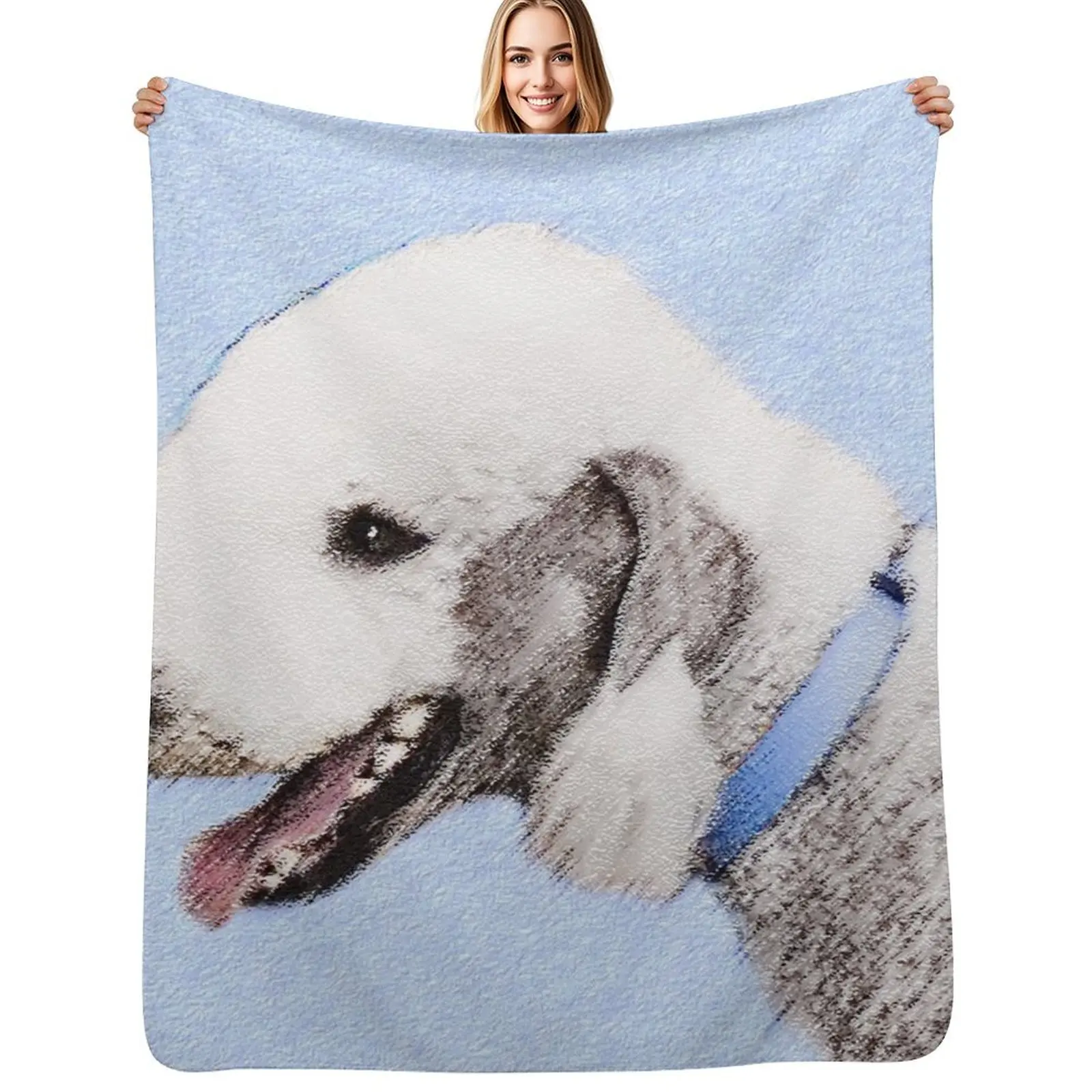 

Bedlington Terrier Throw Blanket Winter beds Plaid on the sofa christmas gifts Blankets