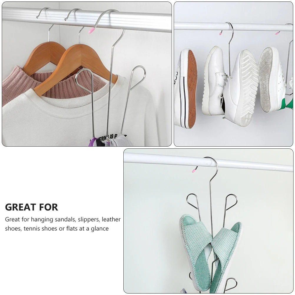 

Shoe Windproof Rack Holder Metal Drying Accessories Stainless Steel Hanging Mounts Shoes