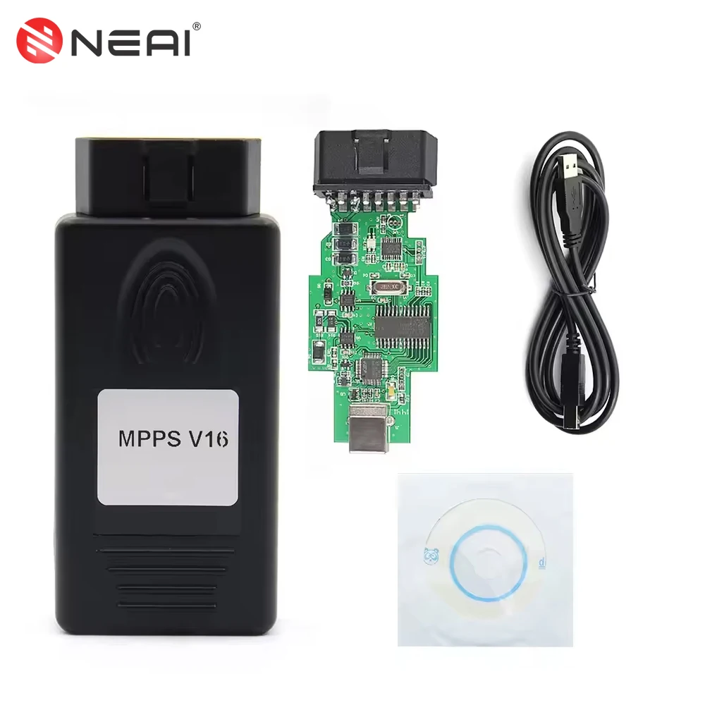 MPPS V16 Auto ECU Chip Tuning Tool Automobile Fault Detection Line Diagnosis Line OBDII Read Write ECU Flasher For RDC15 EDC16