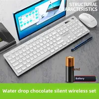 Wireless Keyboard and Mouse Kit, Bluetooth 5.0 and 2.4G, Mini Silent Multimedia Keyboard and Mouse Combination