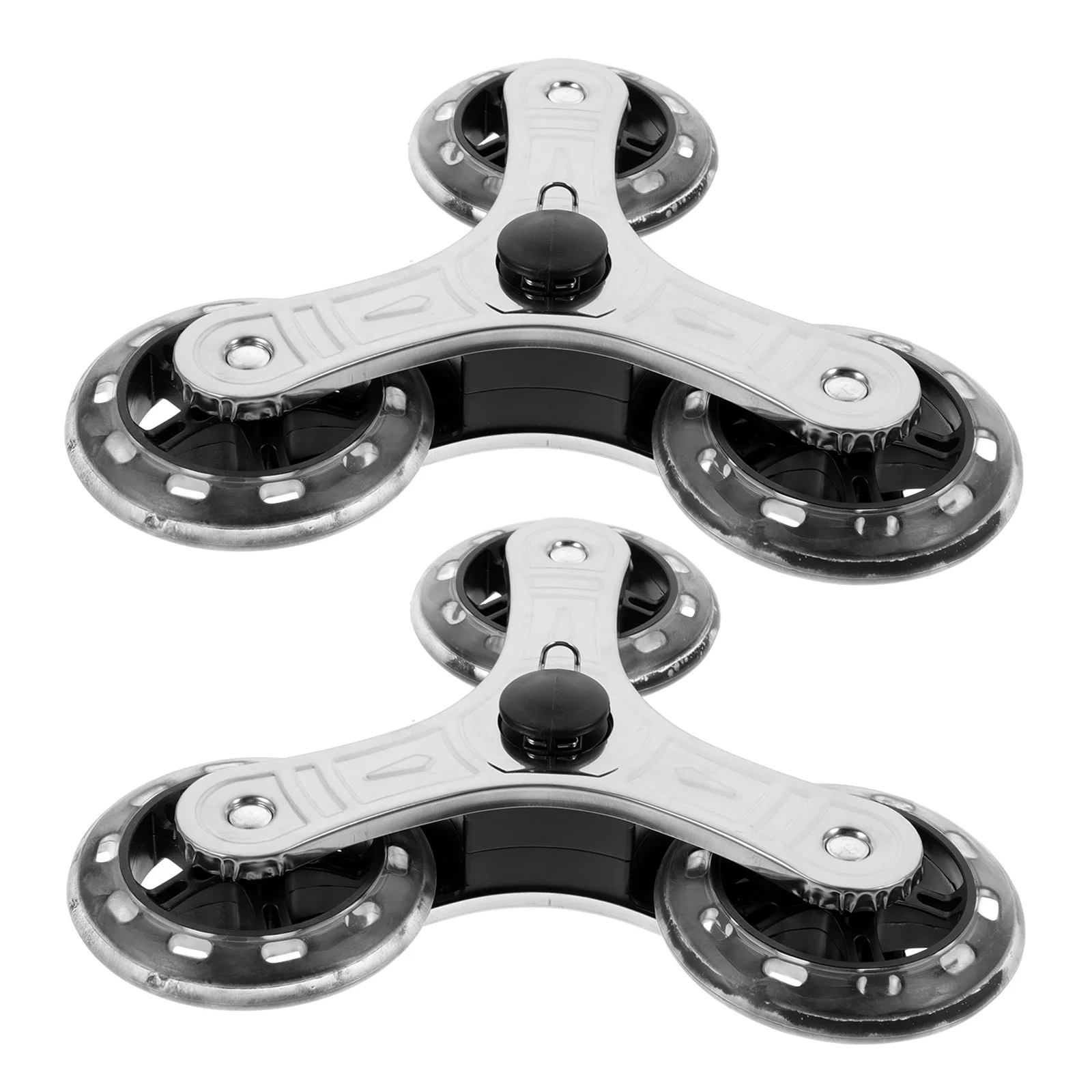 

1 Pair Stainless Steel Stair Climbing Cart Wheels Heavy Duty Triangle Casters For Luggage Shopping Trolley Replacement Durable