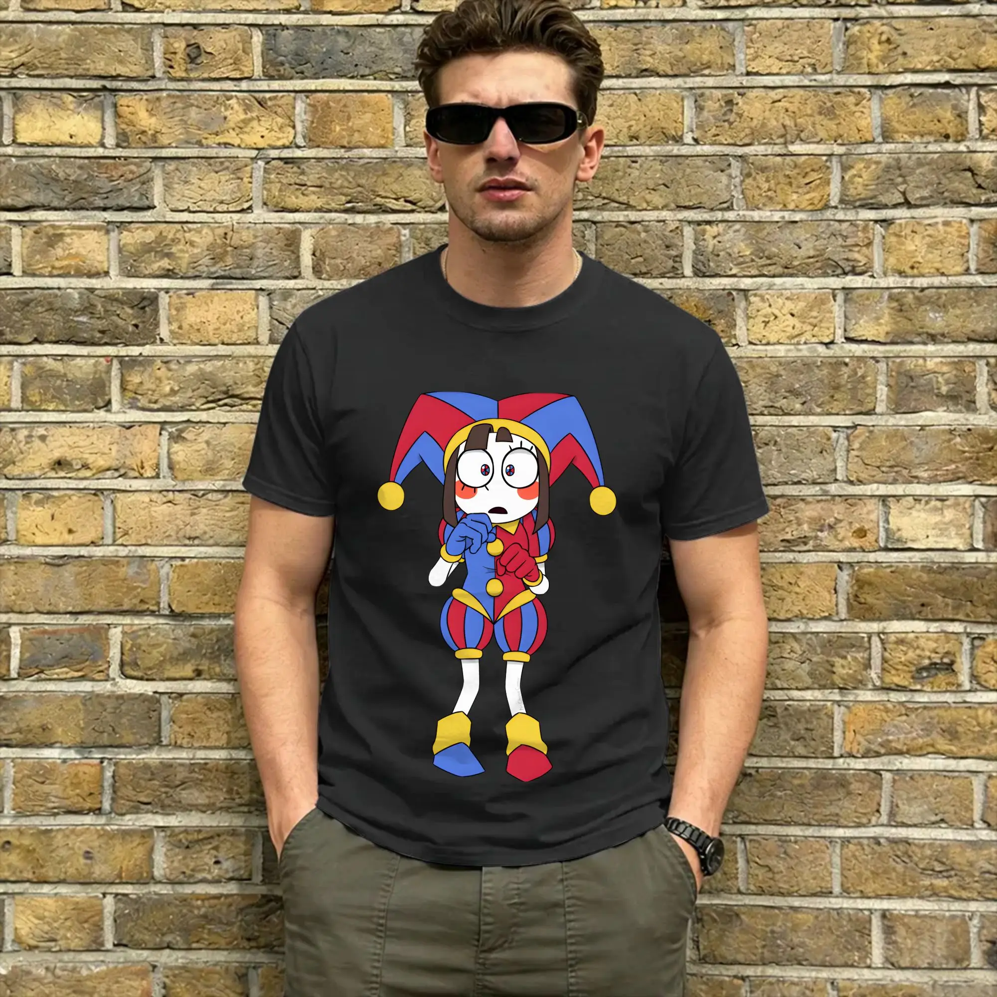 The Amazing Circus T Shirt for Men Cotton Crazy T-Shirt Crewneck Pomni Tees Short Sleeve Tops Gift Idea
