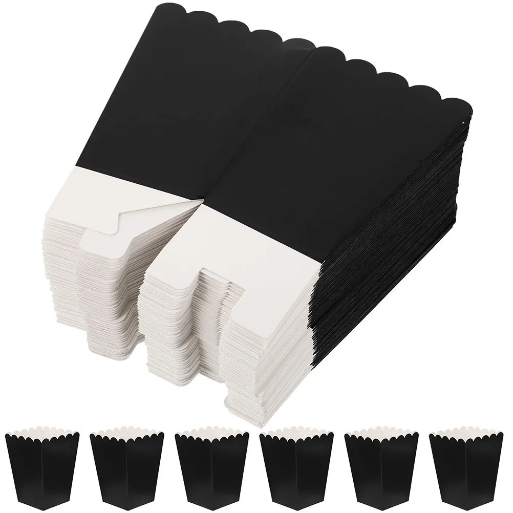 

100Pcs Popcorn Boxes Paper Popcorn Containers Portable Snack Boxes for Party Movie Wedding Event Use Snack Containers