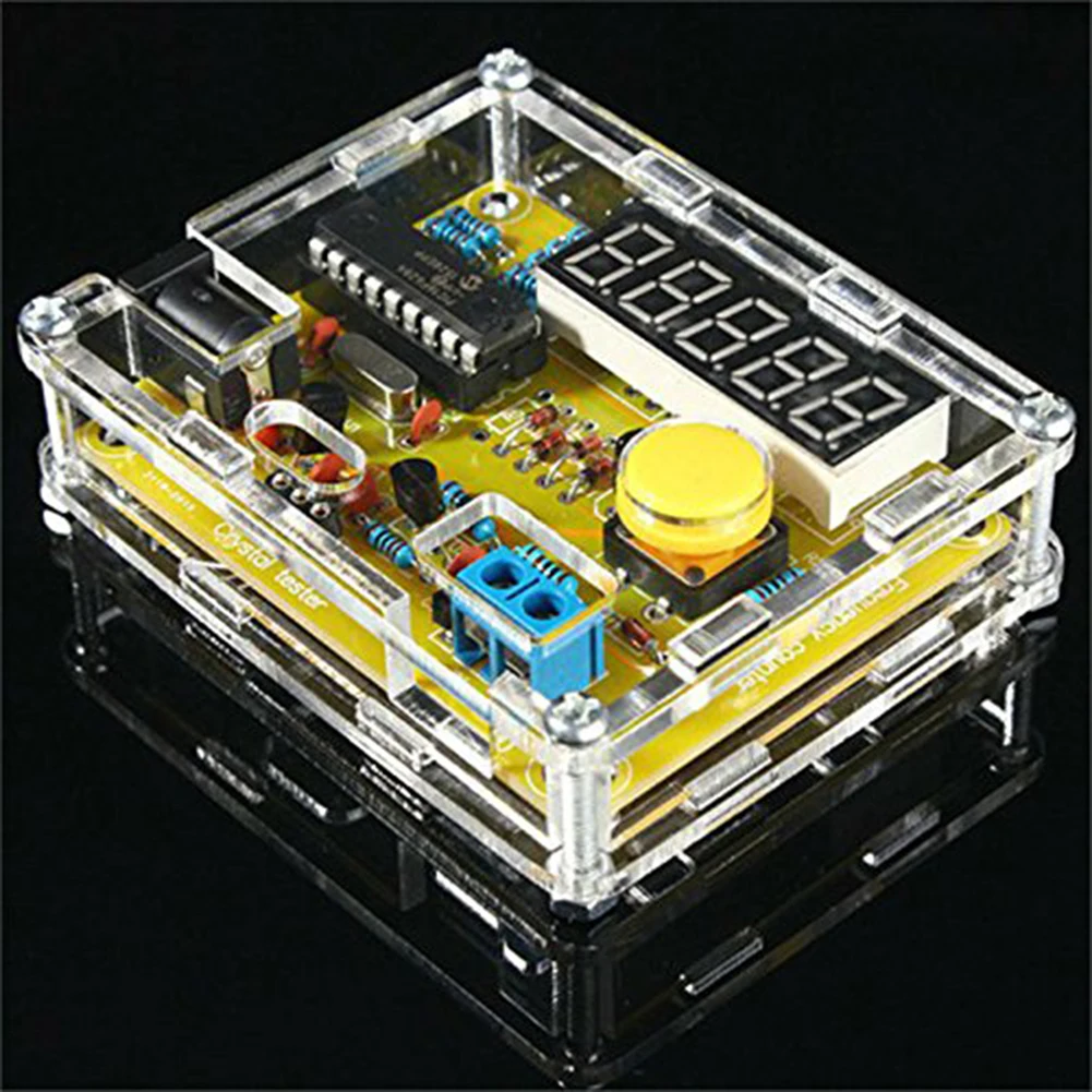 5 Digits Display Digital Frequency Counter Module 1Hz-50MHz Crystal Oscillator Frequency Counter Tester with Shell Case