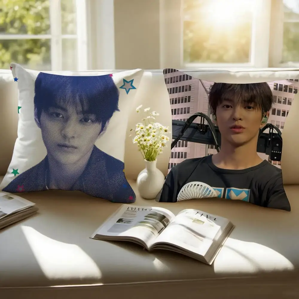 Modern Portrait Artist C-CORTIS KEONHO Cushion Cover Pillowcase Anti-dustmite Invisible Zipper Short Plush Sofa Cushion