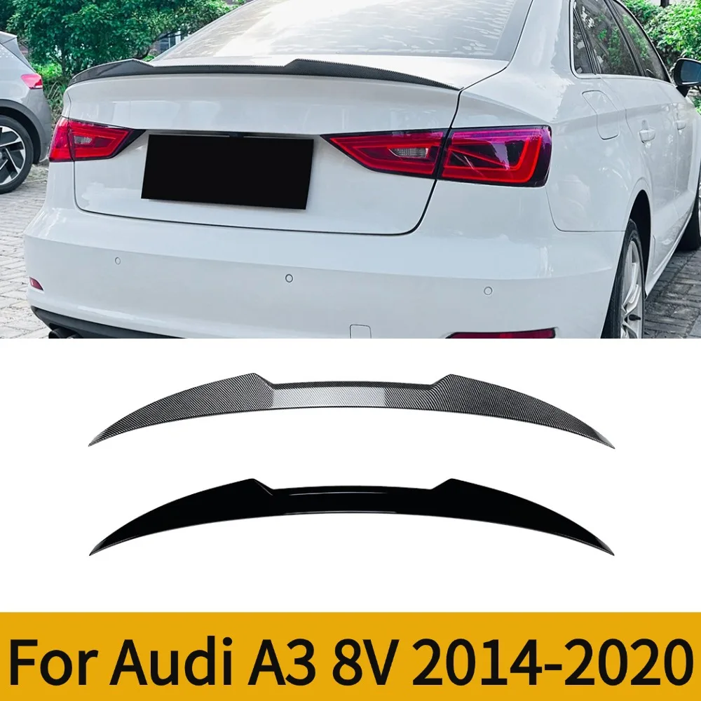 For Audi A3 8V Glossy Black /Carbon Fiber Rear Trunk Spoiler Spoiler Wing 2014-2020 Car Accessories