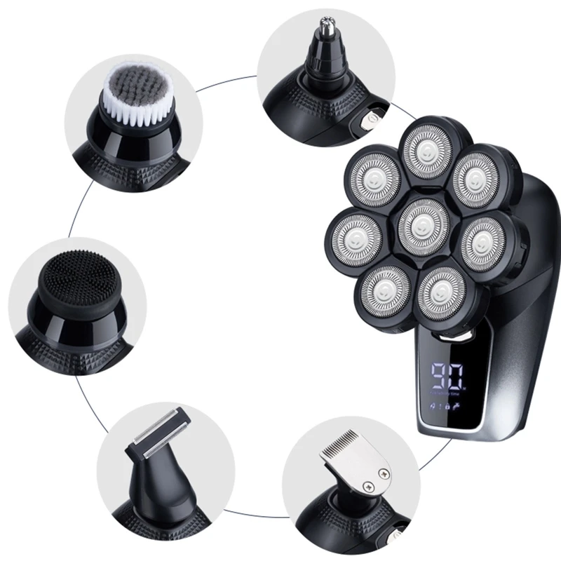 6 1 multifuncional careca para barbeador cabeça elétrico à prova d'água para Navalha fo