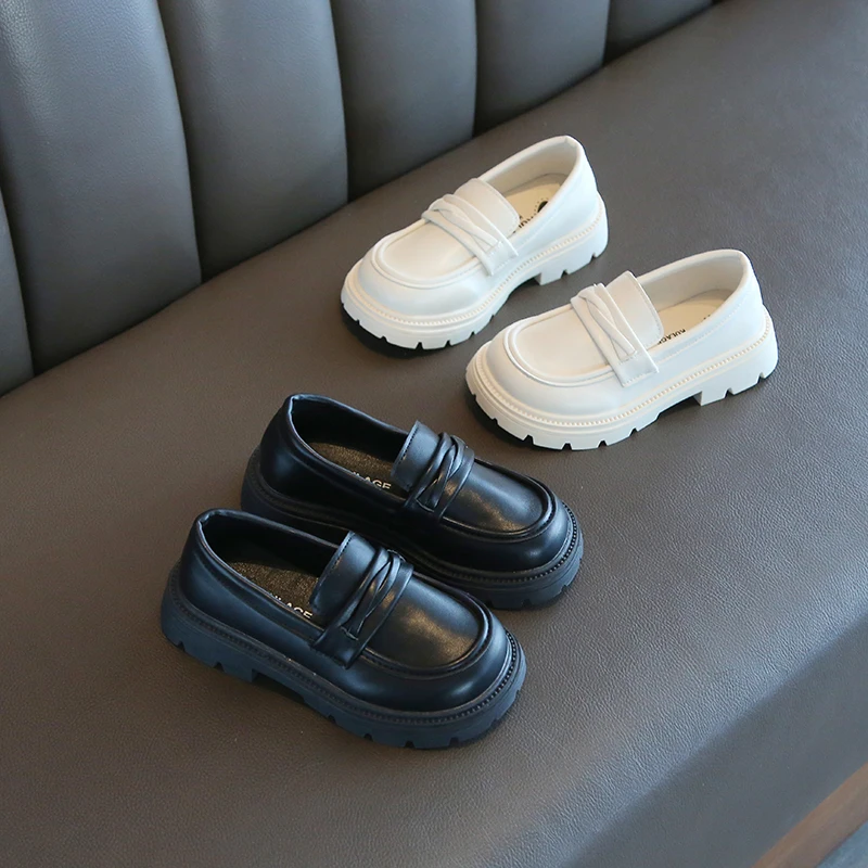 

2025 Kids Leather High Quality and Versatile Shoes for Boys Girls Children Casual Fashion Classic Thick Sole Anti-skid