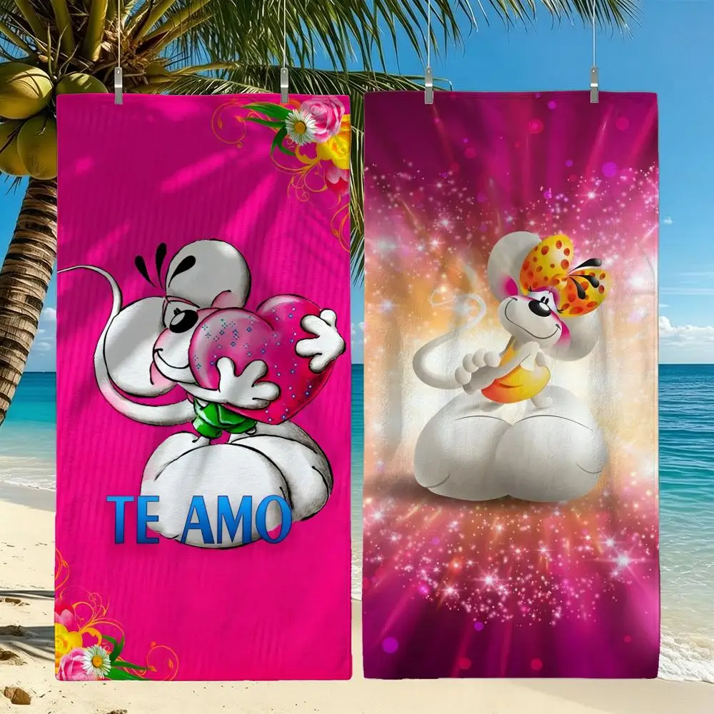 Character Diddl Mouse Towel Towel Beach Towel Oversized Quick Dry Towel Absorbent Soft Swim BeachTowels for Men Women