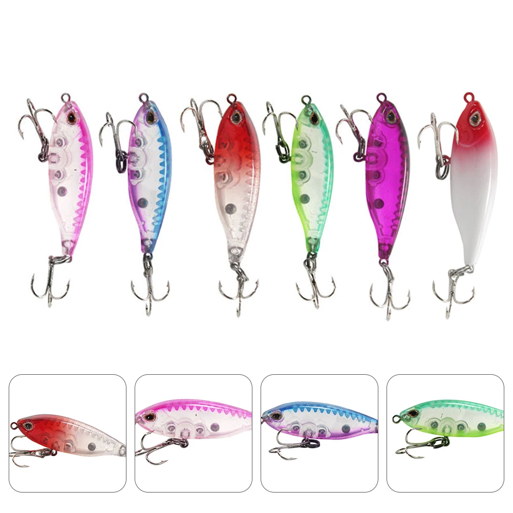

6pcs 3D Simulation Fishing Lures Imitation -Like Bionic Lure Hook Durable Abs Material Bright Color Attract Big Fish