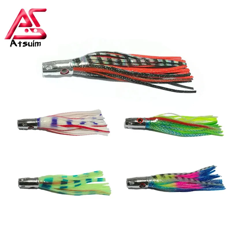 

1PC 16cm55g Copper Head Octopus Squid Skirt Bait Seawater Fishing lure Deep-sea Big Game Drag Fishing Marlin Tuna Trolling Lure