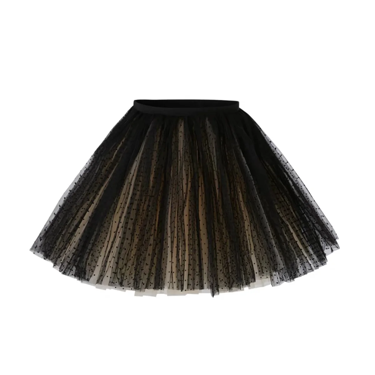 

Women Spring Summer New Mesh Half Skirt Short Pleated Tulle Fairy Puffy Umbrella Skirt
