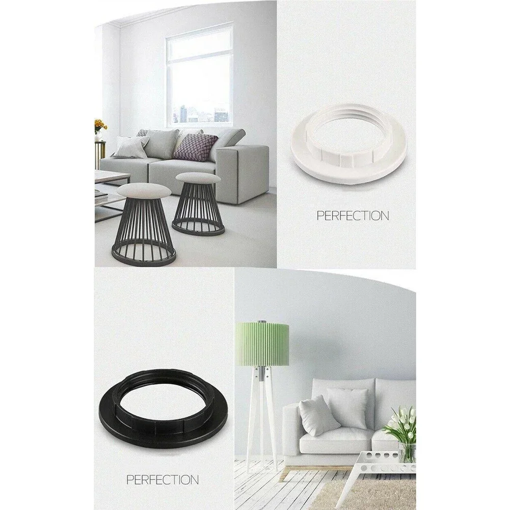 3Pcs E14 Plastic Lampshade Collar Ring Thread Lamp Light Shade Parts Bulb Holder Adapter Washer Transverter Retaining Fitting