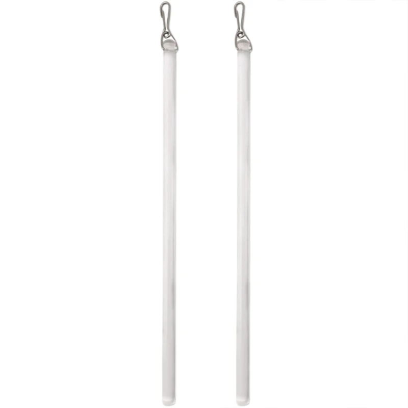 Pack of 2 Acrylic 17Inch Curtain Pull Wand Drapery Control Pull Rod Stick with Hook for Opening and Closing Curtain