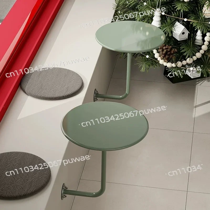 Dessert Shop, Café Booth, Industrial Style Wall-to-wall Table Wall-mounted Small Round Table, Wall-mounted Side Table