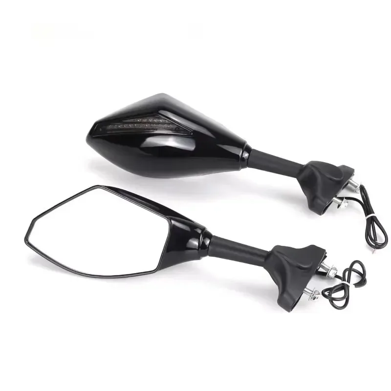 

New 2PCS for Motorcycle Handlebar Mount Rearview Side Mirrors with LED Turn Signal Lights Arrow Universality
