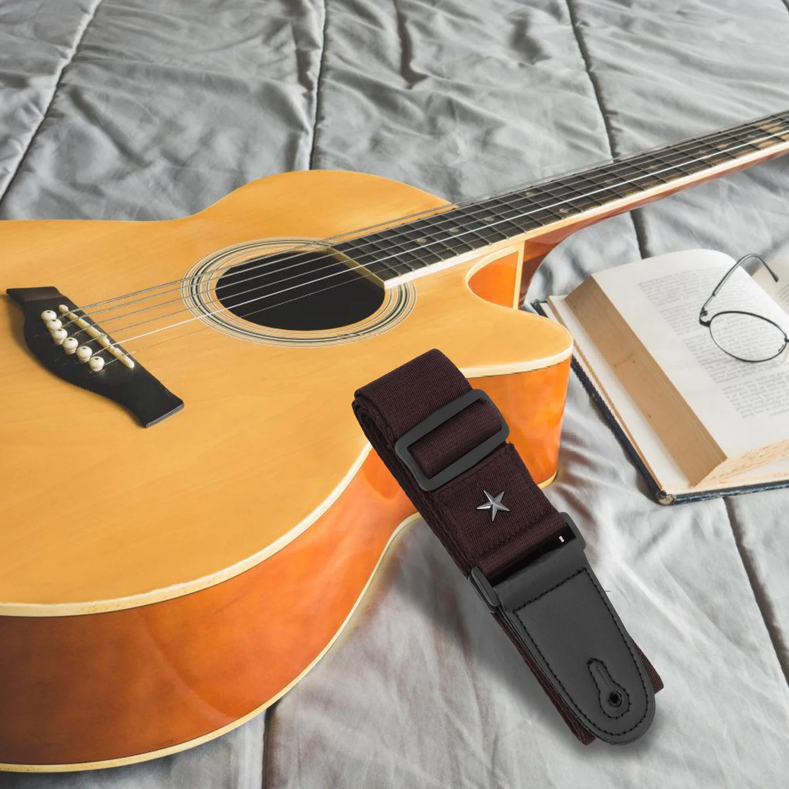 

Guitar Strap Adjustable Denim Shoulder Belt For Electric Folk Guitar Durable Replacement Accessory Gift Instrument Sling