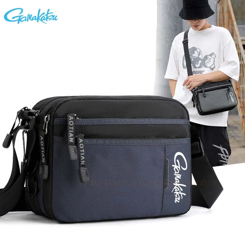 

Gamakatsu новая мужская водонепроницаемая сумка через плечо, повседневная сумка через плечо, многослойный рюкзак для рыбалки и путешествий на открытом воздухе