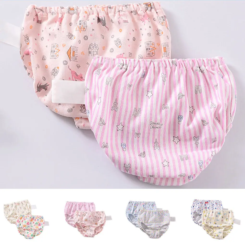 

2PCS Girls Baby Disper Pants Cotton Children Panty Girl Panties Underpants Newborn Boys Toddler Underwear