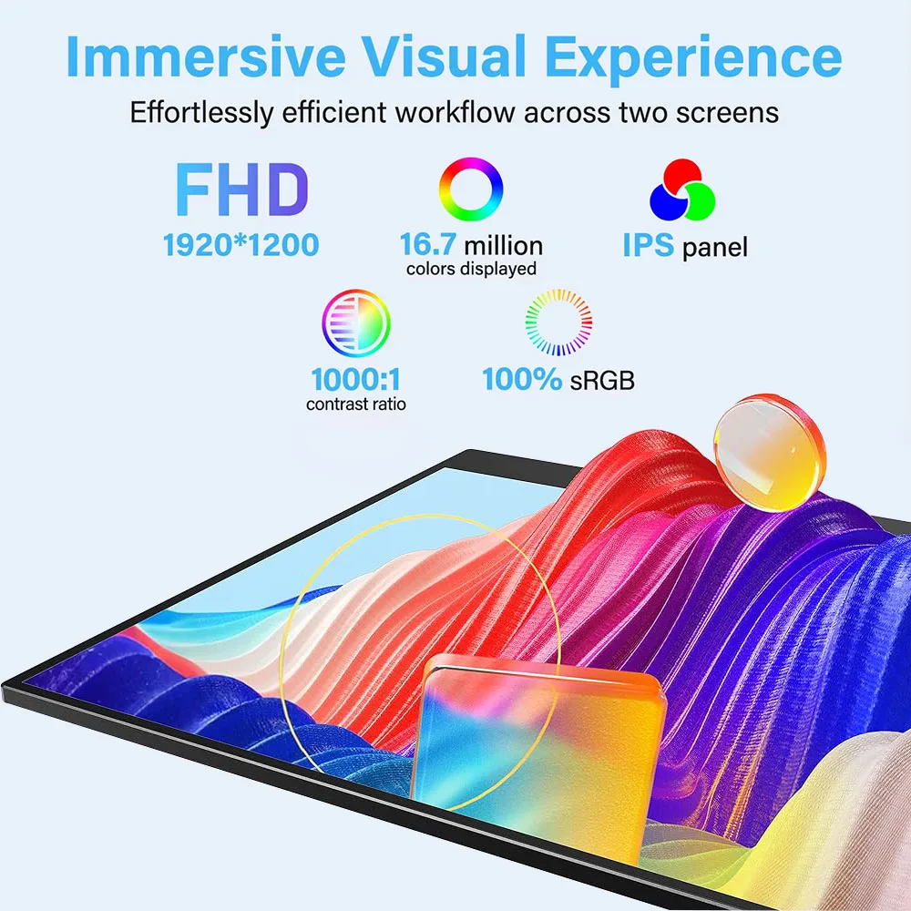 [Special Offer] 16 Inch Portable Monitor FHD 1.2K IPS External Second Screen for Mac,Laptop,PC,Xbox