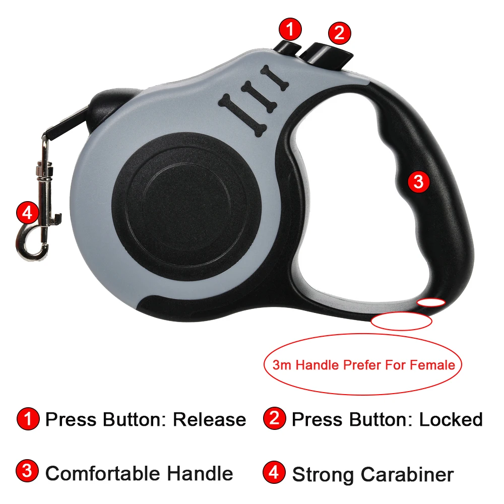 3m 5m Dog Leash Strong Nylon Puppy Lead For Small Medium Large Dogs Cats  Automatic Retractable Durable Yorkshire Pet Supplies - AliExpress 15