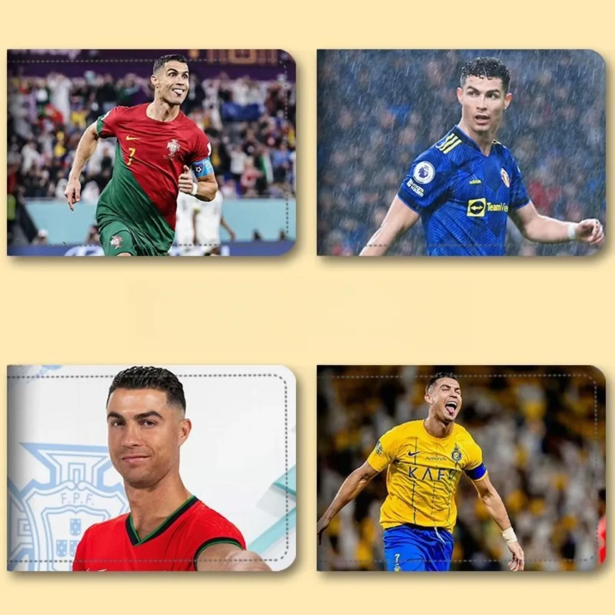New 2025 High Quality Neutral Wallet Fun Fashion Foldable Wallet Football Cristiano Ronaldo Print Wallet Pu Leather